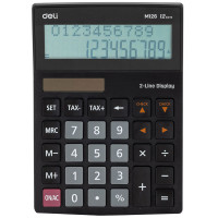Калькулятор настольный DELI "M126" 12 разрядный, 180х128х37 мм, двухстрочный, черный