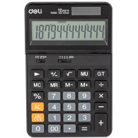 Калькулятор настольный DELI "M320" 12 разрядный, 178х111х22 мм, черный