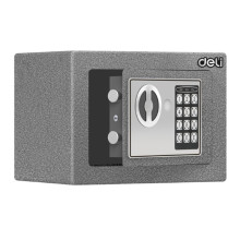Сейф DELI "ET511" электронный замок + ключ, 230х170х170 мм, 2,8 кг, серый