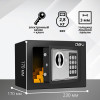 Сейф DELI "ET510" электронный замок + ключ, 230х170х170 мм, 2.8 кг, черный