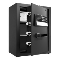 Сейф DELI "ET621" электронный замок + ключ, 410х340х595 мм, 32 кг, черный